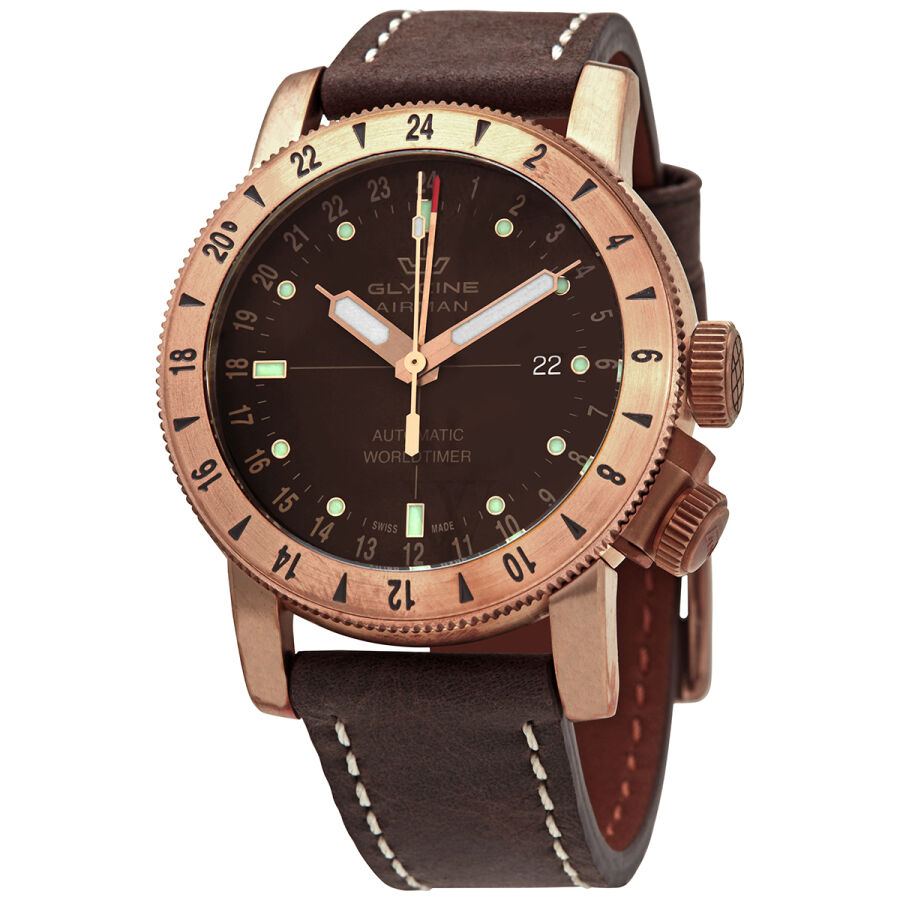 Men's Airman Leather Brown Dial Watch