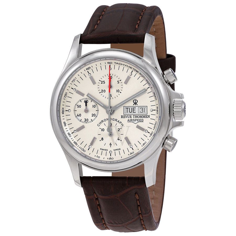 Men's Airspeed Chronograph Leather Beige Dial Watch