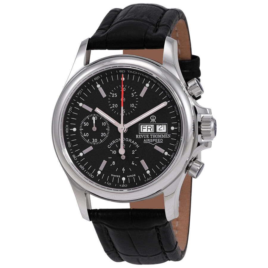 Men's Airspeed Chronograph Leather Black Dial Watch