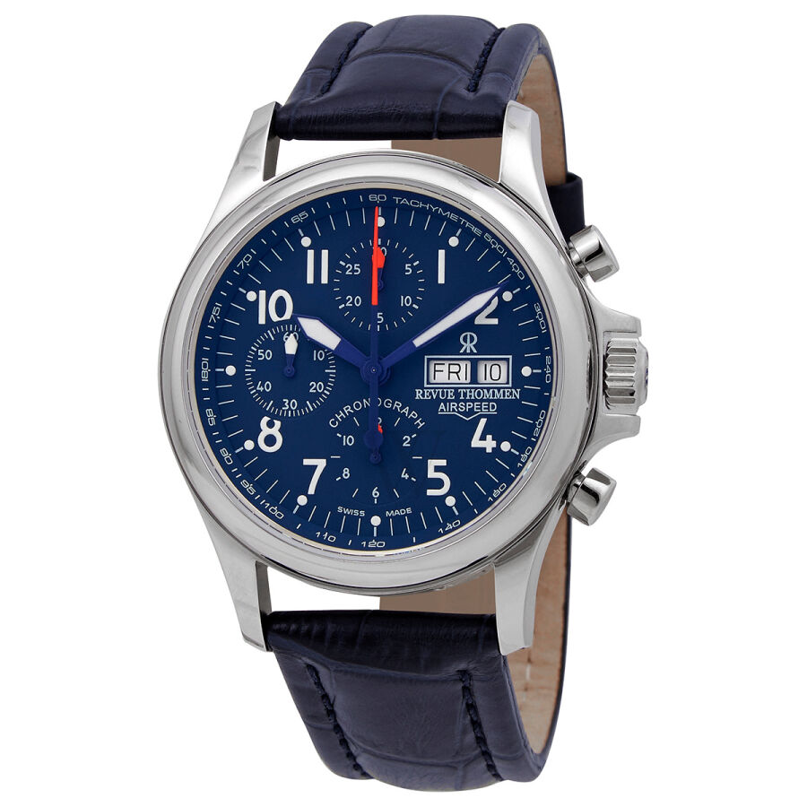 Men's Airspeed Pilot Chronograph Leather Blue Dial Watch