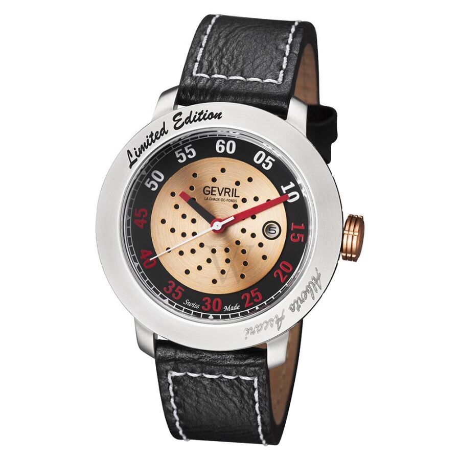 Men's Alberto Ascari Leather Black Dial Watch