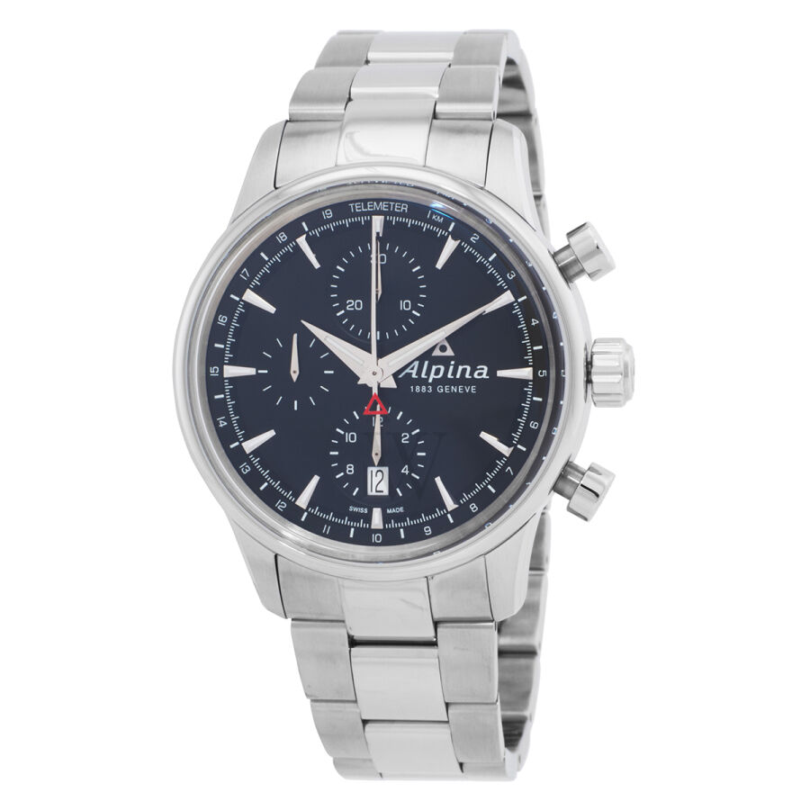 Men's Alpiner Chronograph Stainless Steel Black Dial Watch