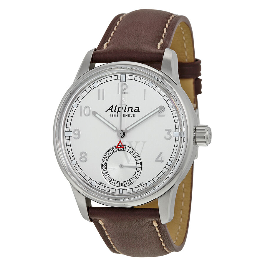 Men's Alpiner Manufacture Leather Silver Dial Watch