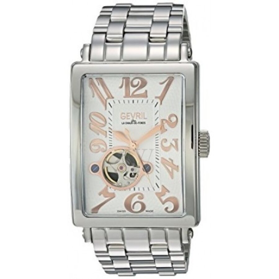 Men's Avenue of Americas Open Heart Stainless Steel White Dial Watch
