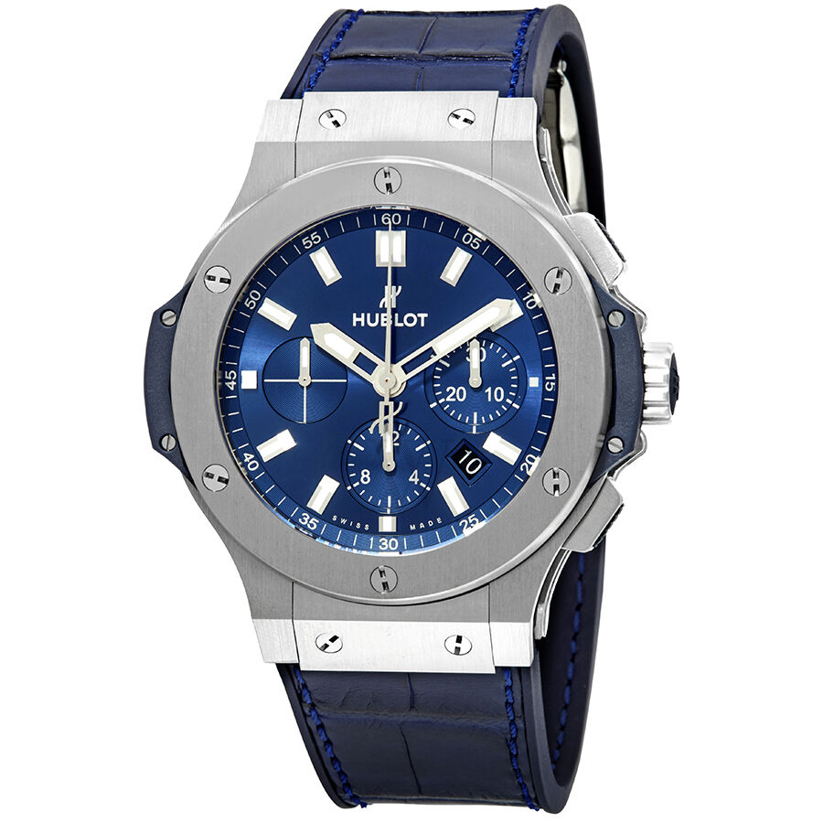 Men's Big Bang Chronograph Rubber with a Blue (Alligator) Leather Blue Dial Watch