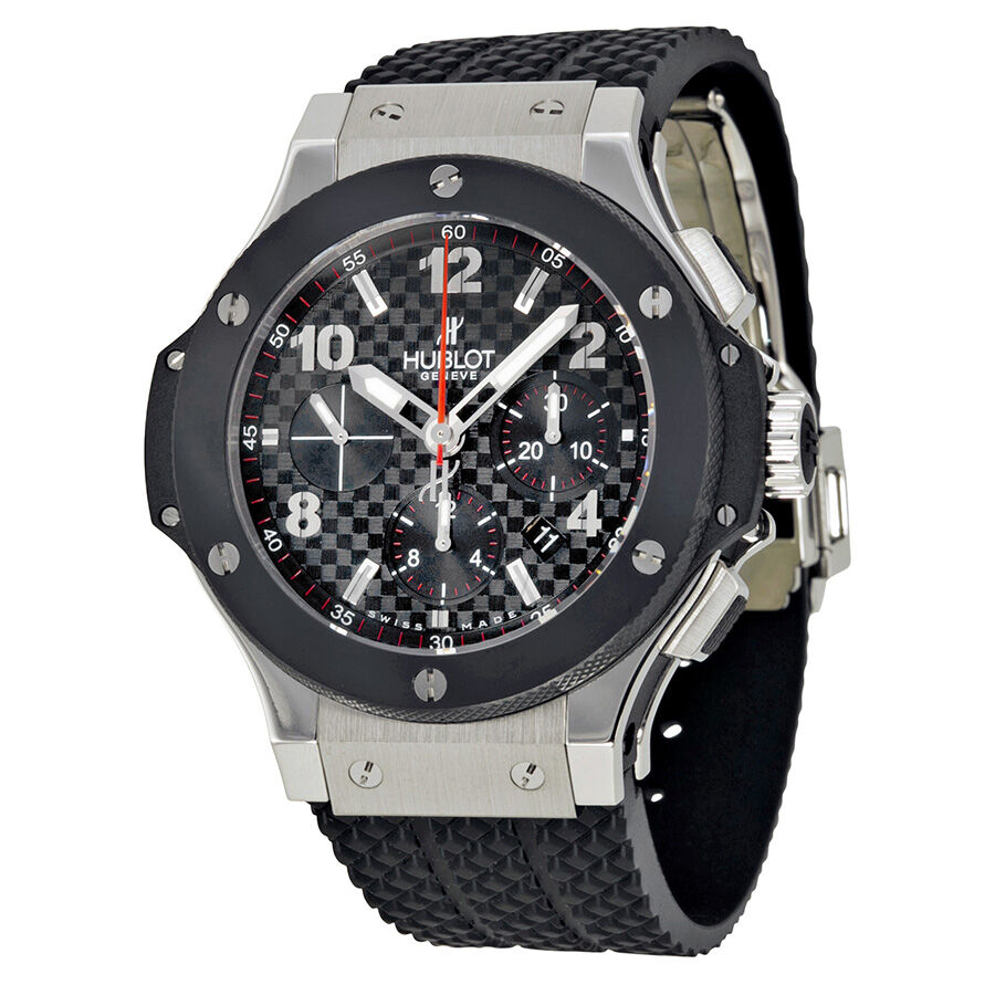 Men's Big Bang Steel Ceramic Chronograph Rubber Black Carbon Fiber pattern Dial Watch