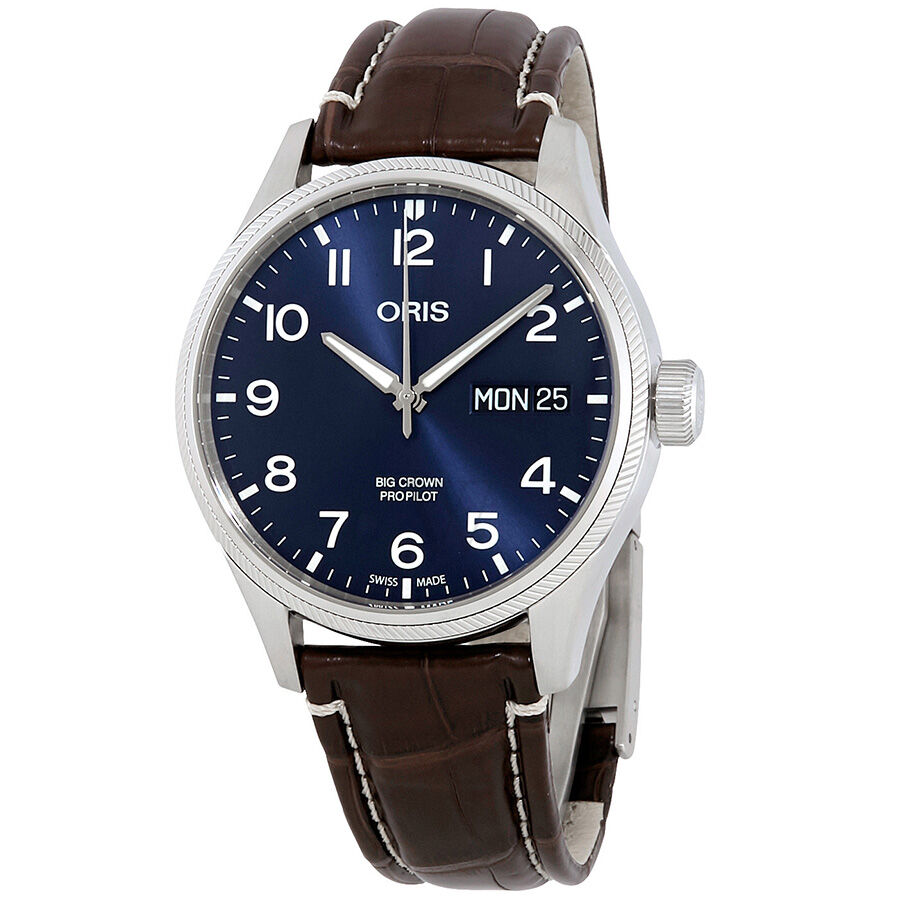 Men's Big Crown Propilot (Croco-Embossed) Leather Blue Dial Watch