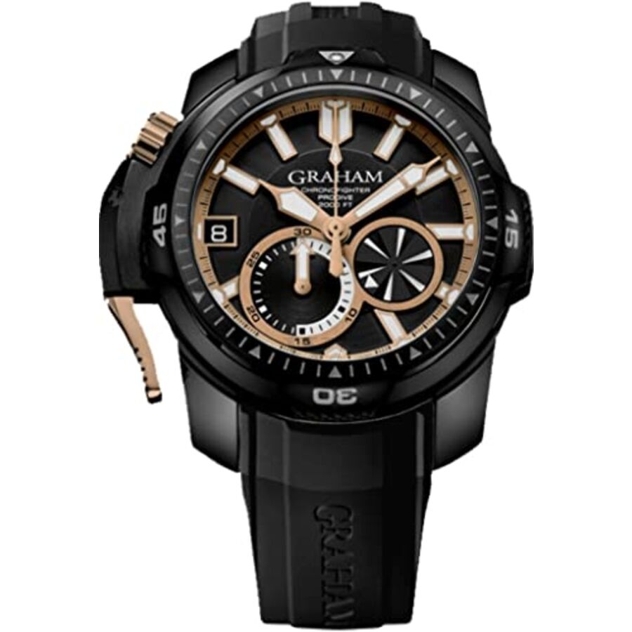 Men's Chronofighter Chronograph Rubber Black Dial Watch