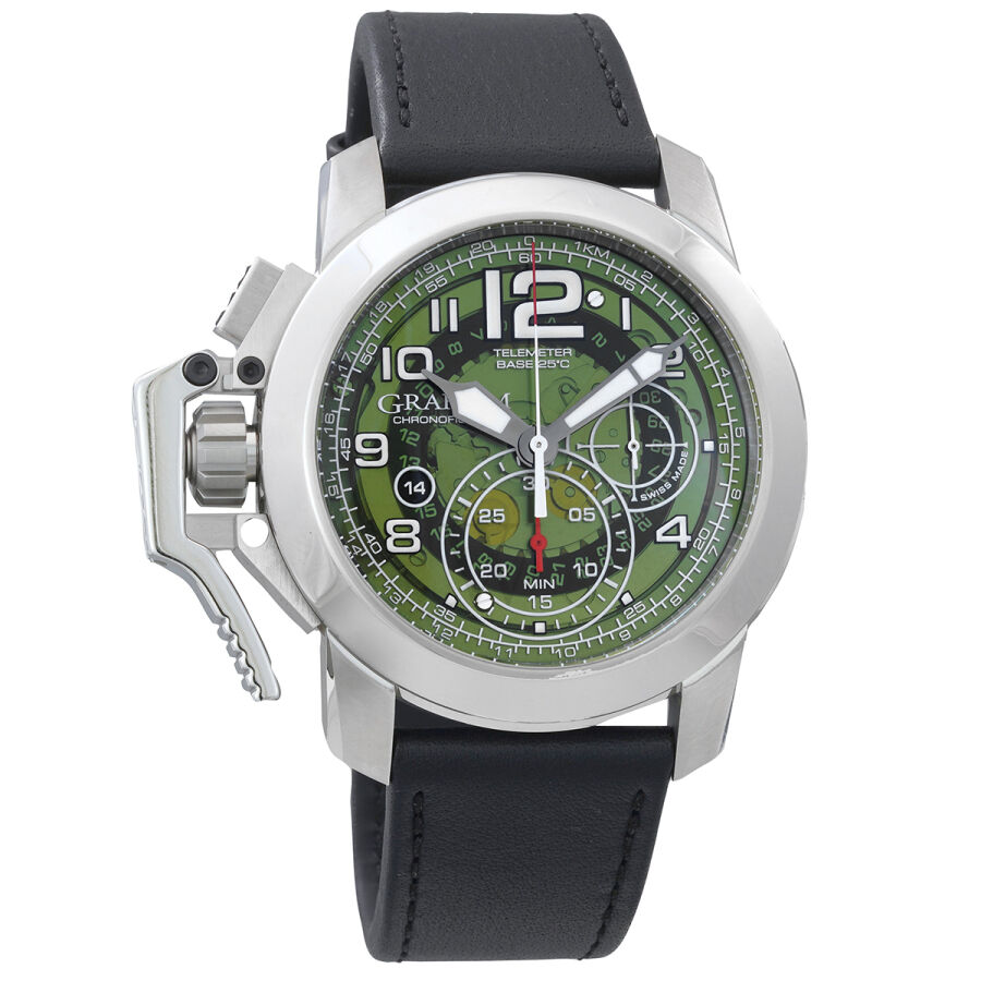Men's Chronofighter Chronograph Rubber Green Skeleton Dial Watch