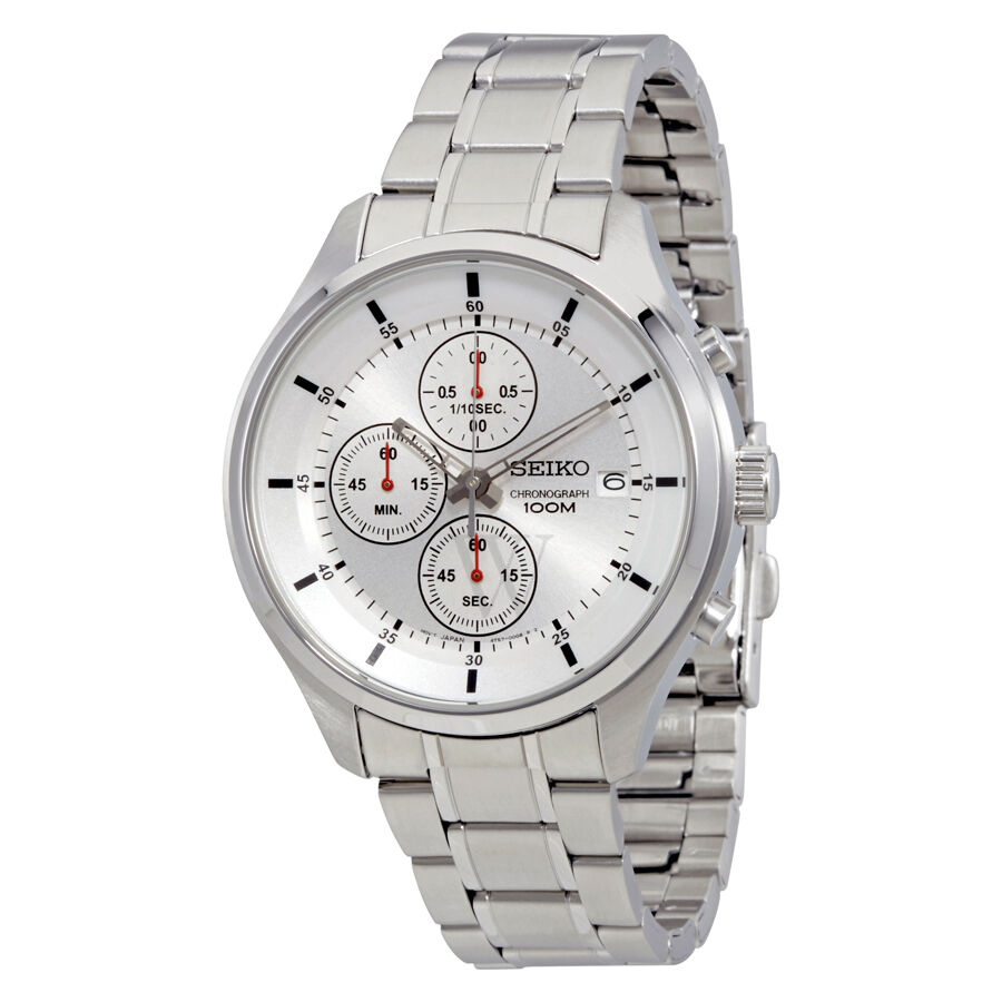 Men's Chronograph Stainless Steel Silver Dial Watch