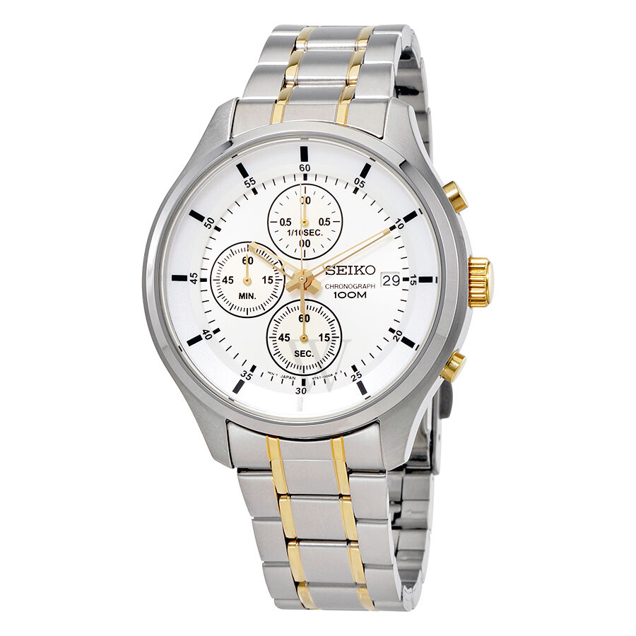 Men's Chronograph Stainless Steel Silver / White Dial Watch
