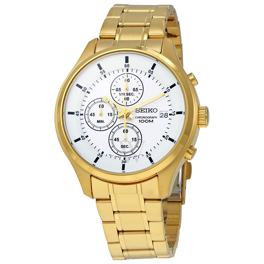 Men's Chronograph Stainless Steel Silver / White Dial Watch