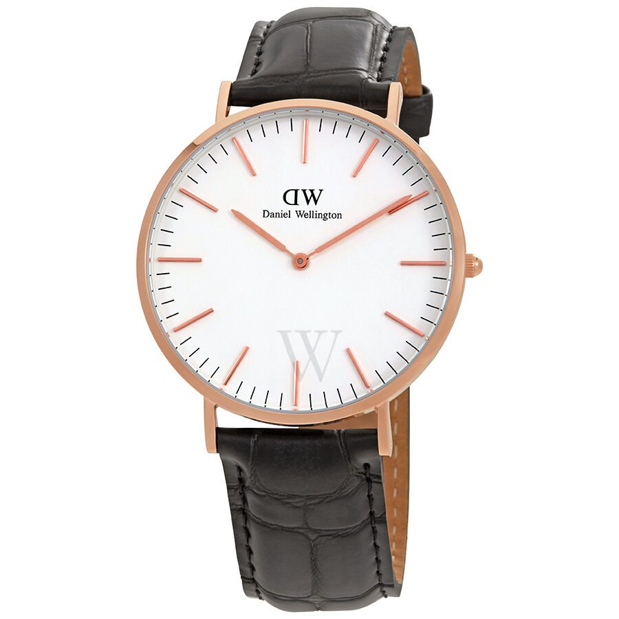 Men's Classic (Crocodile) Leather Eggshell White Dial Watch