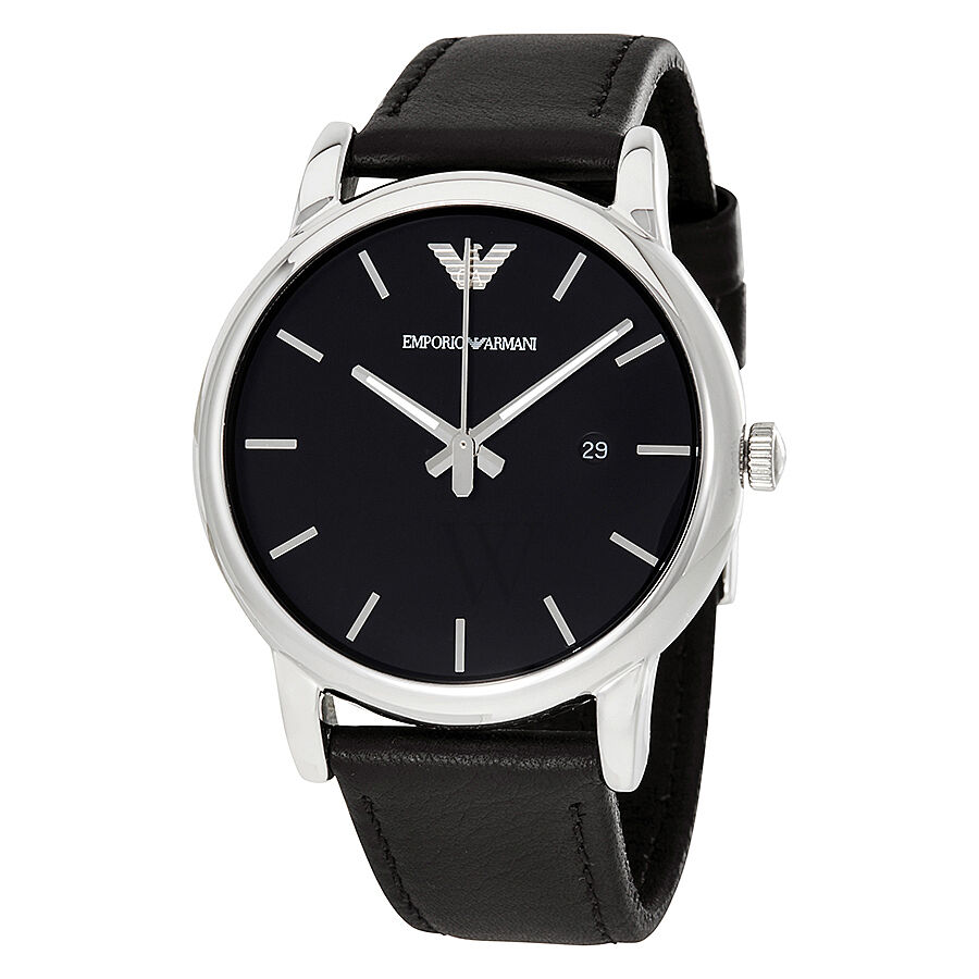 Men's Classic Leather Black Dial Watch