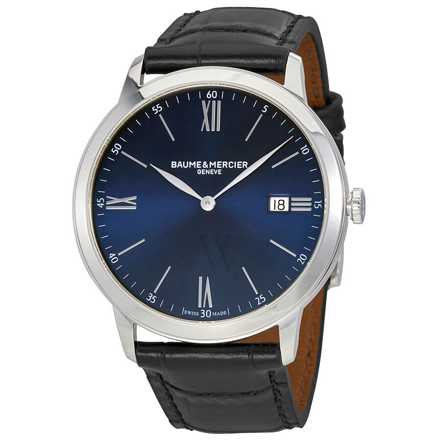Men's Classima Leather Blue Dial Watch