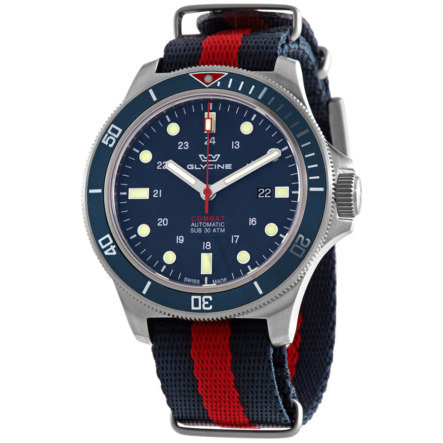 Men's Combat Sub 46 Satin Blue Dial Watch