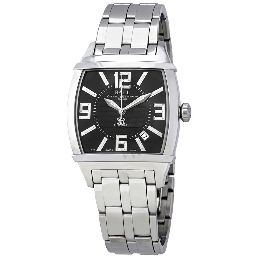 Men's Conductor Transcendent II Stainless Steel Black Dial Watch