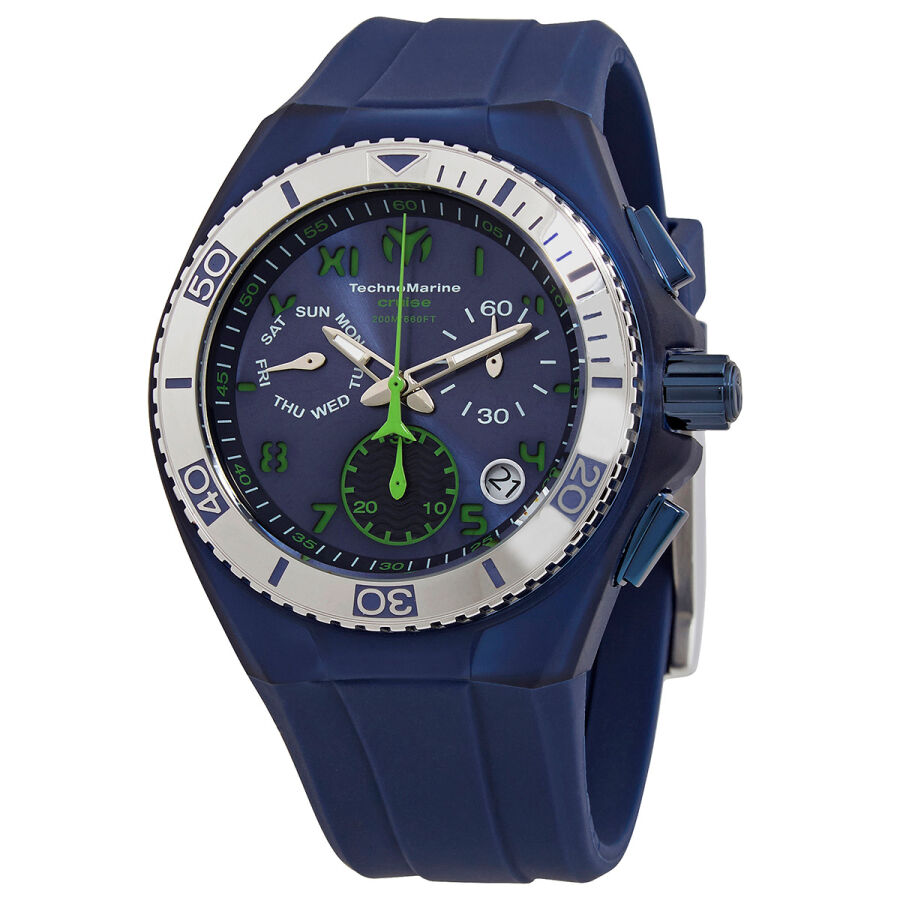 Men's Cruise California Chronograph Silicone Blue Dial Watch