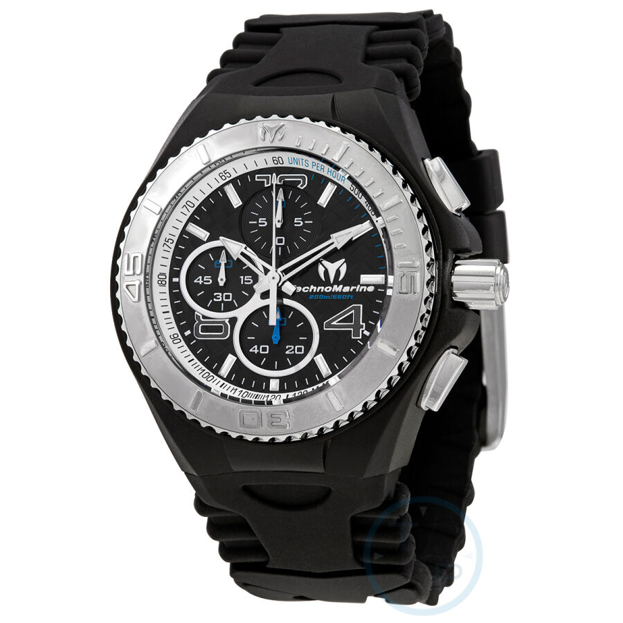 Men's Cruise JellyFish Chronograph Silicone Black Dial Watch