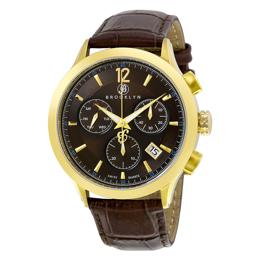 Men's Dakota Chronograph Leather Brown Dial Watch