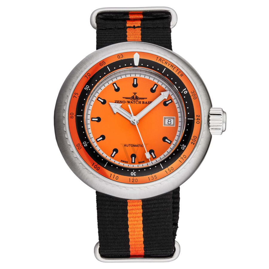 Men's Deep Diver Fabric NATO Orange Dial Watch
