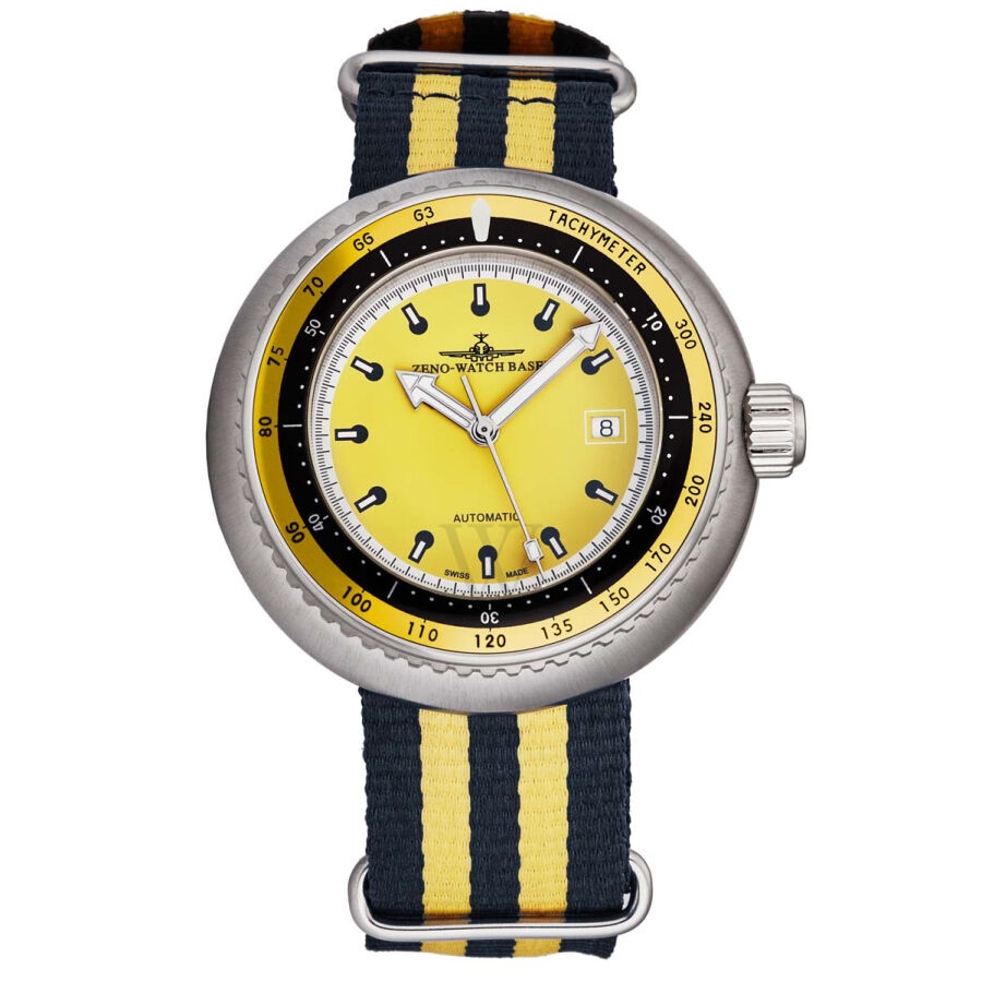 Men's Deep Diver Fabric Yellow Dial Watch