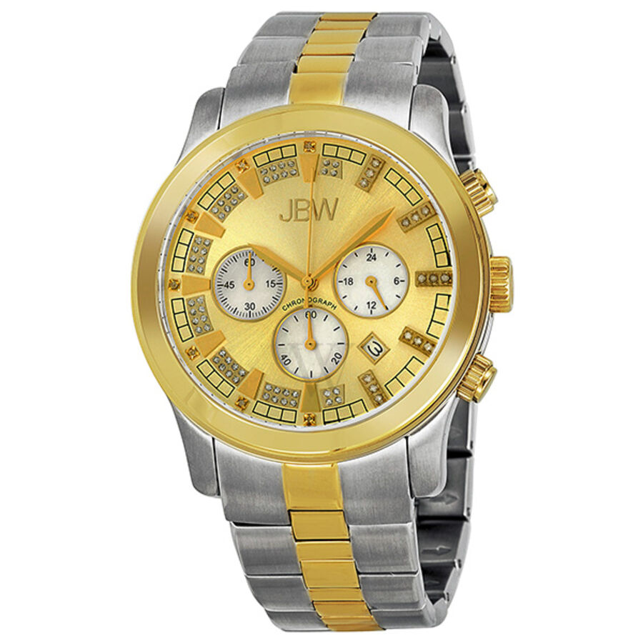 Men's Delano Chronograph Stainless Steel Gold Sunray Dial Watch