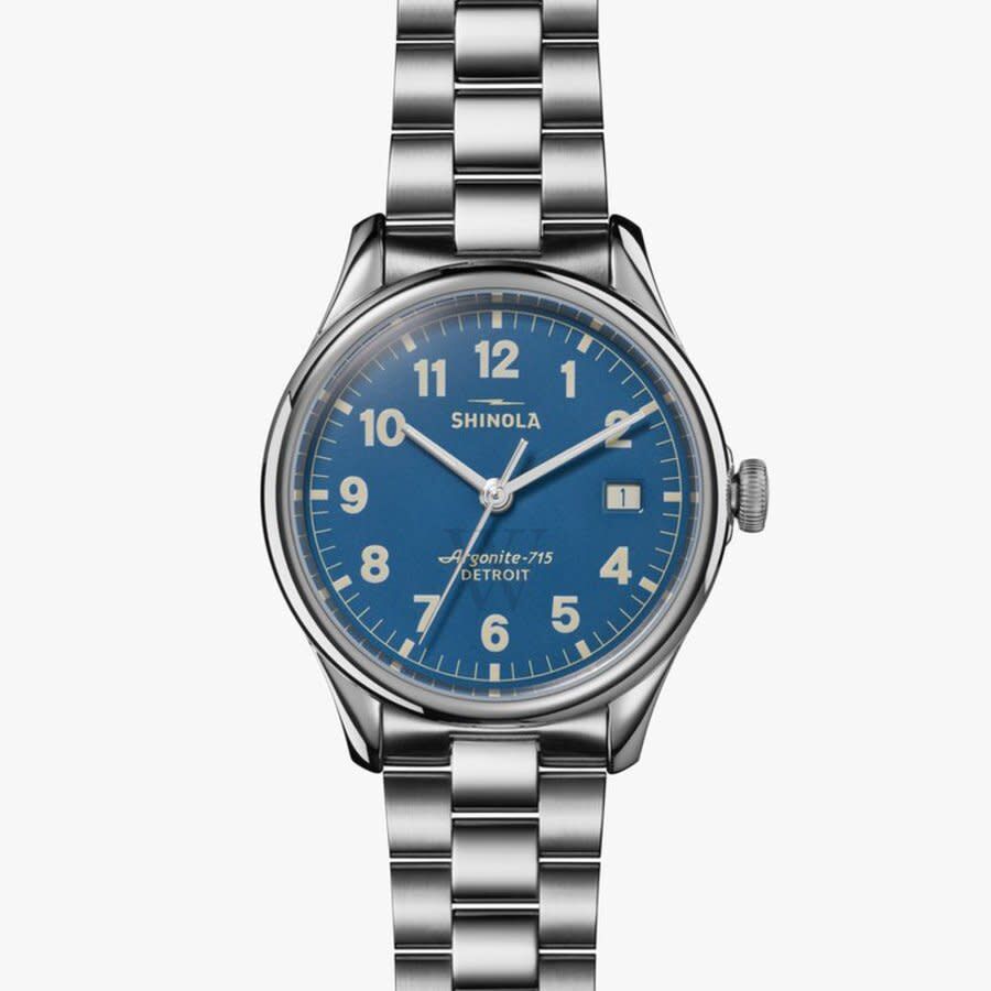 Men's Detroit Vinton Stainless Steel Blue Dial Watch