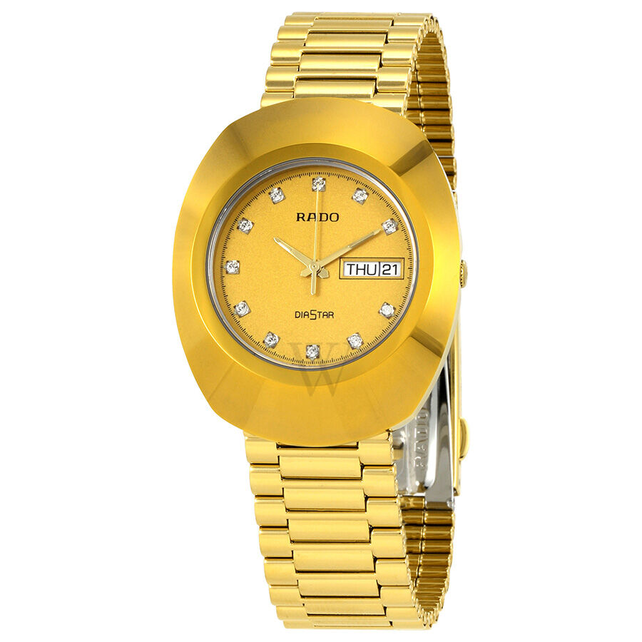 Men's Diastar Stainless Steel Gold Dial Watch