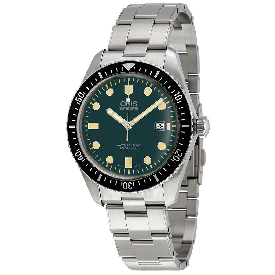 Men's Divers Stainless Steel Green Dial Watch