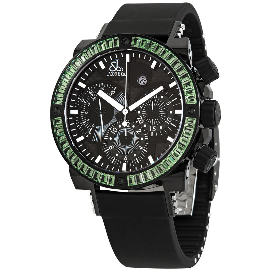 Men's Epic II Chronograph Rubber Black Carbon Fiber Dial Watch