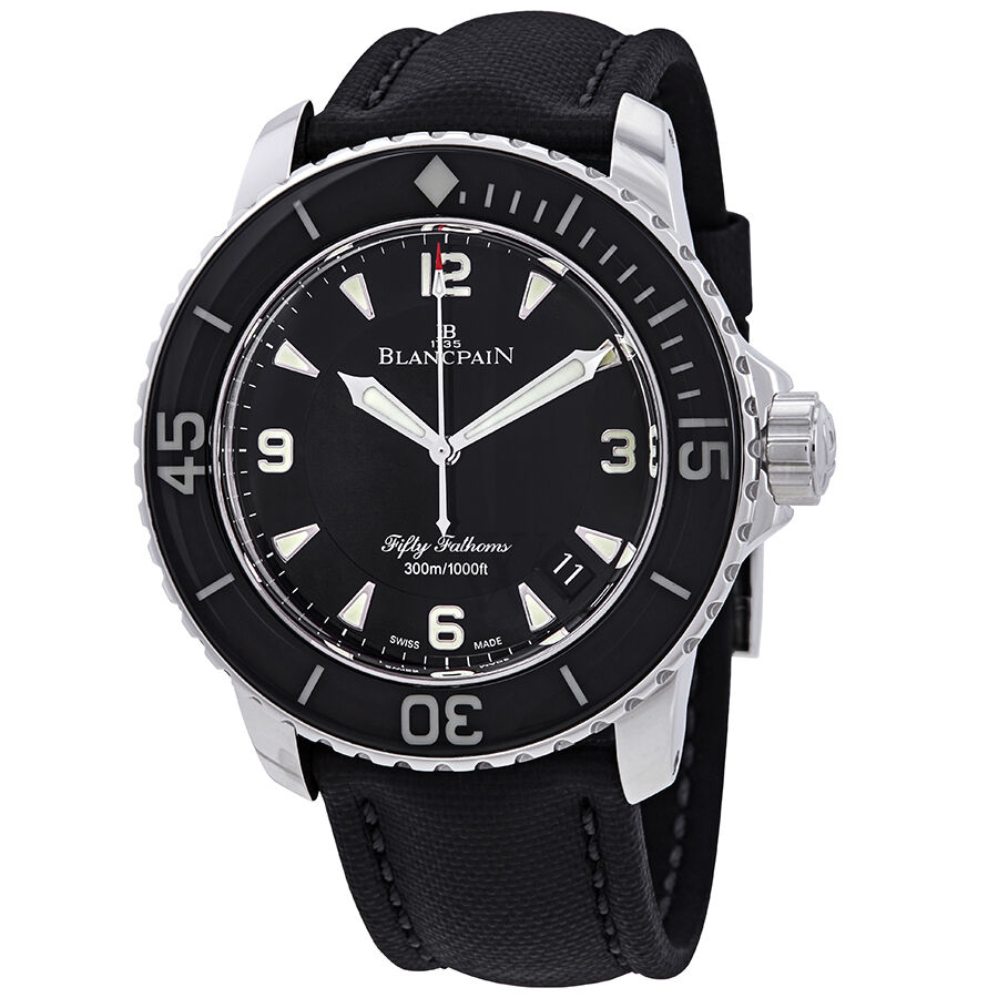Men's Fifty Fathoms Automatique Sail Canvas Black Dial Watch