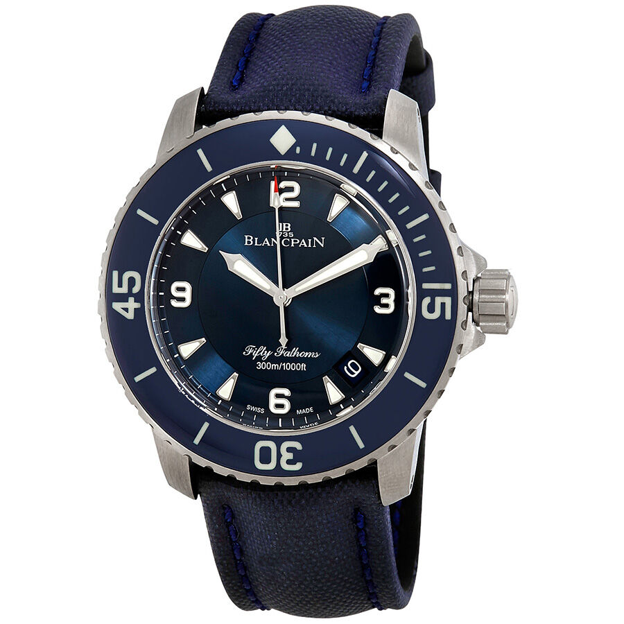 Men's Fifty Fathoms Sail Cloth NATO (Rubber Backed) Blue Dial Watch