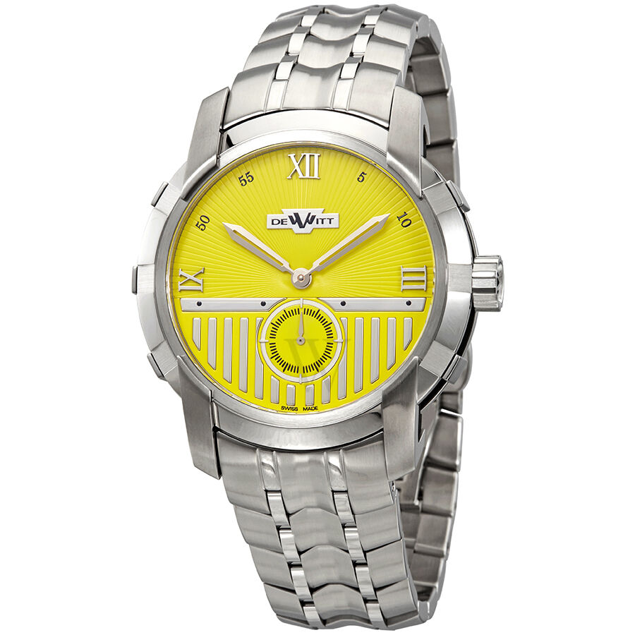 Men's Glorious Knight Stainless Steel Yellow Dial Watch