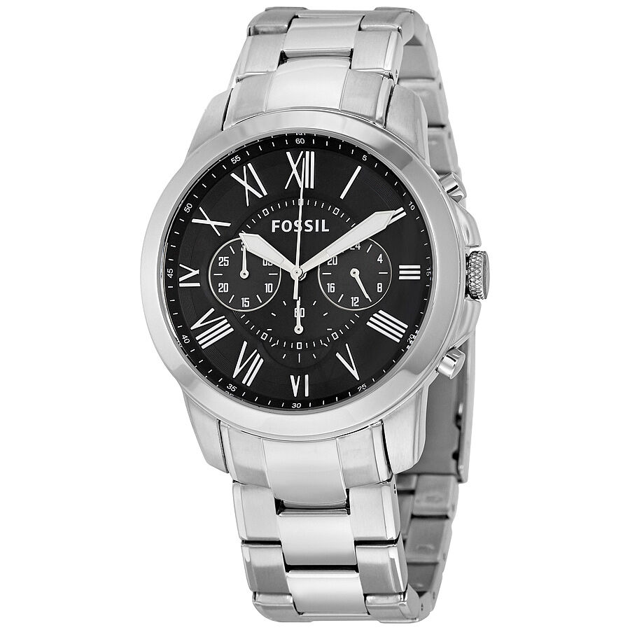 Men's Grant Chronograph Stainless Steel Black Dial Watch