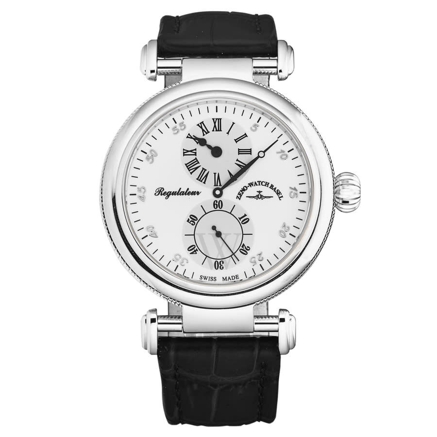 Men's JaquetRegitr Chronograph Leather White Dial Watch