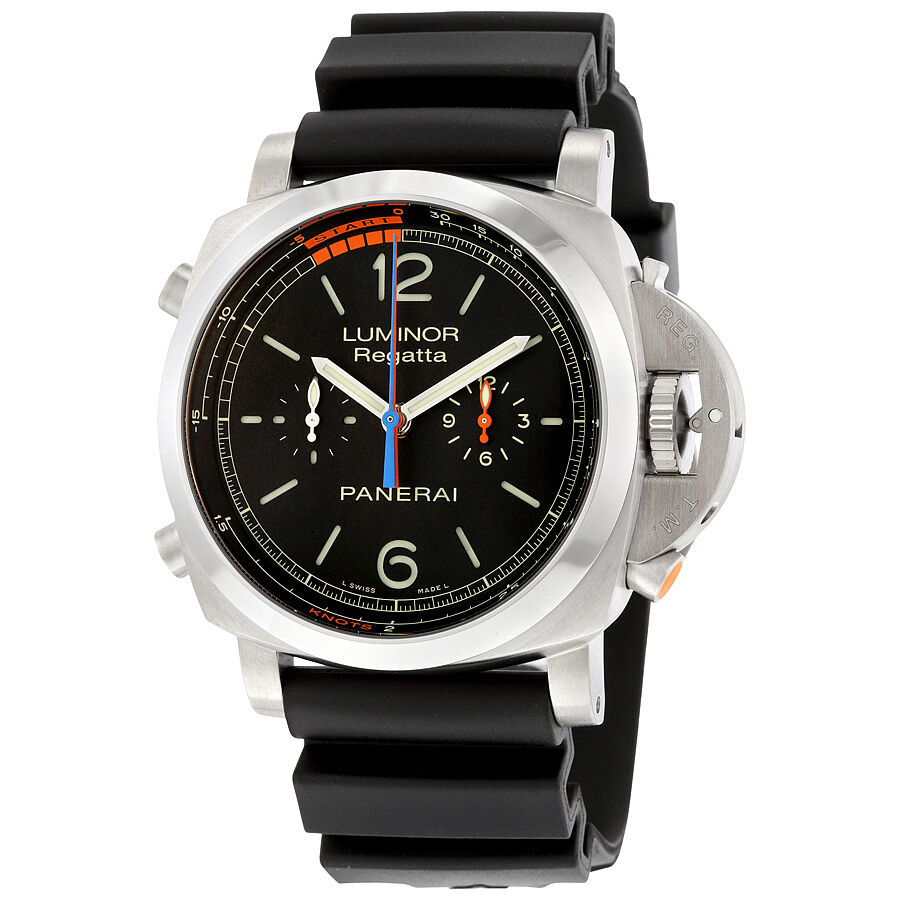 Men's Luminor 1950 3 Days Chrono Flyback Regatta Chronograph Rubber Black Dial Watch