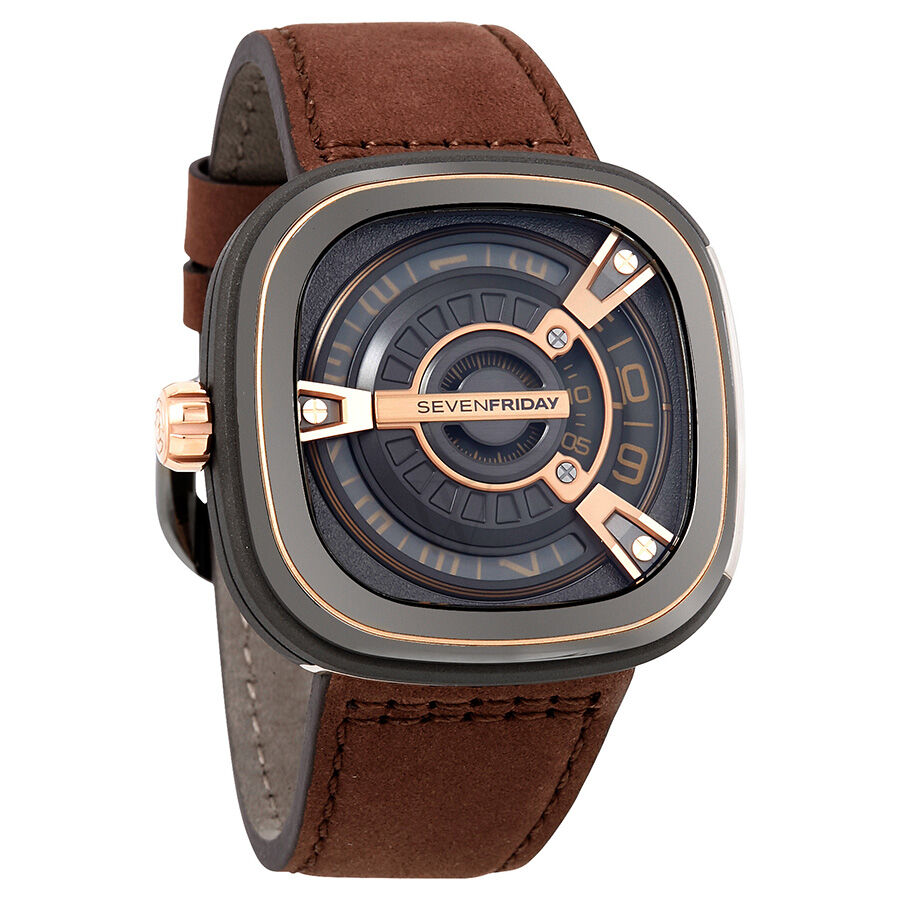 Men's M-Series Leather Black Dial Watch