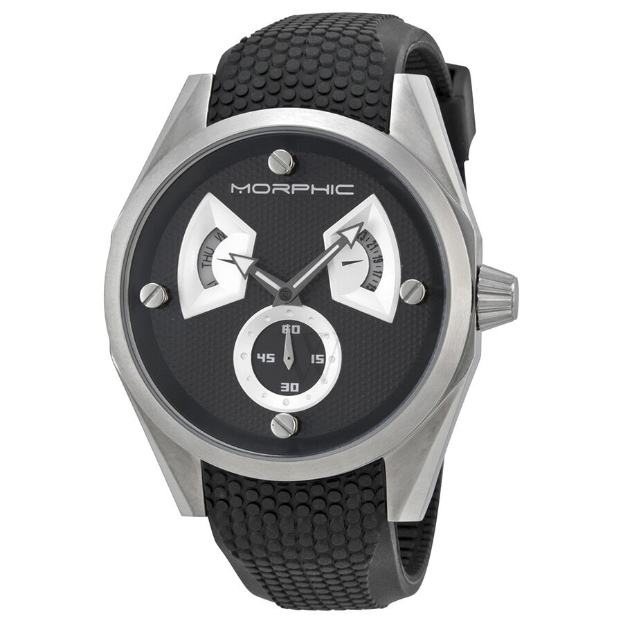 Men's M34 Series Silicone Black Engraved Pattern Dial Watch