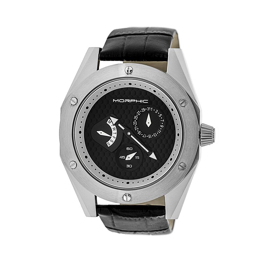 Men's M46 (Croco-Embossed) Leather Black Dial Watch