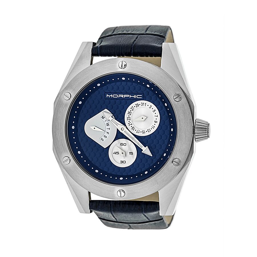 Men's M46 Navy Croco-Embossed Leather Navy Blue Dial Watch