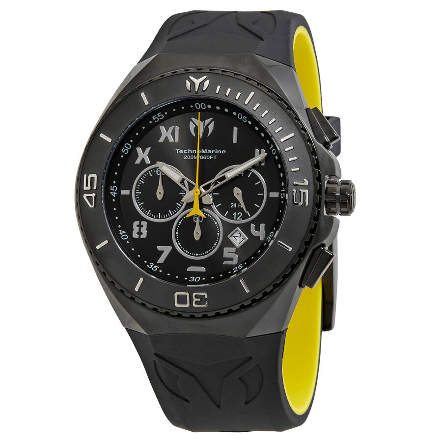 Men's Manta Chronograph Silicone Black Dial Watch