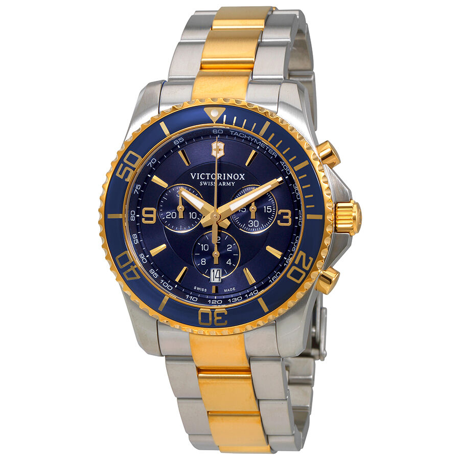 Men's Maverick Chronograph Stainless Steel Blue Dial Watch
