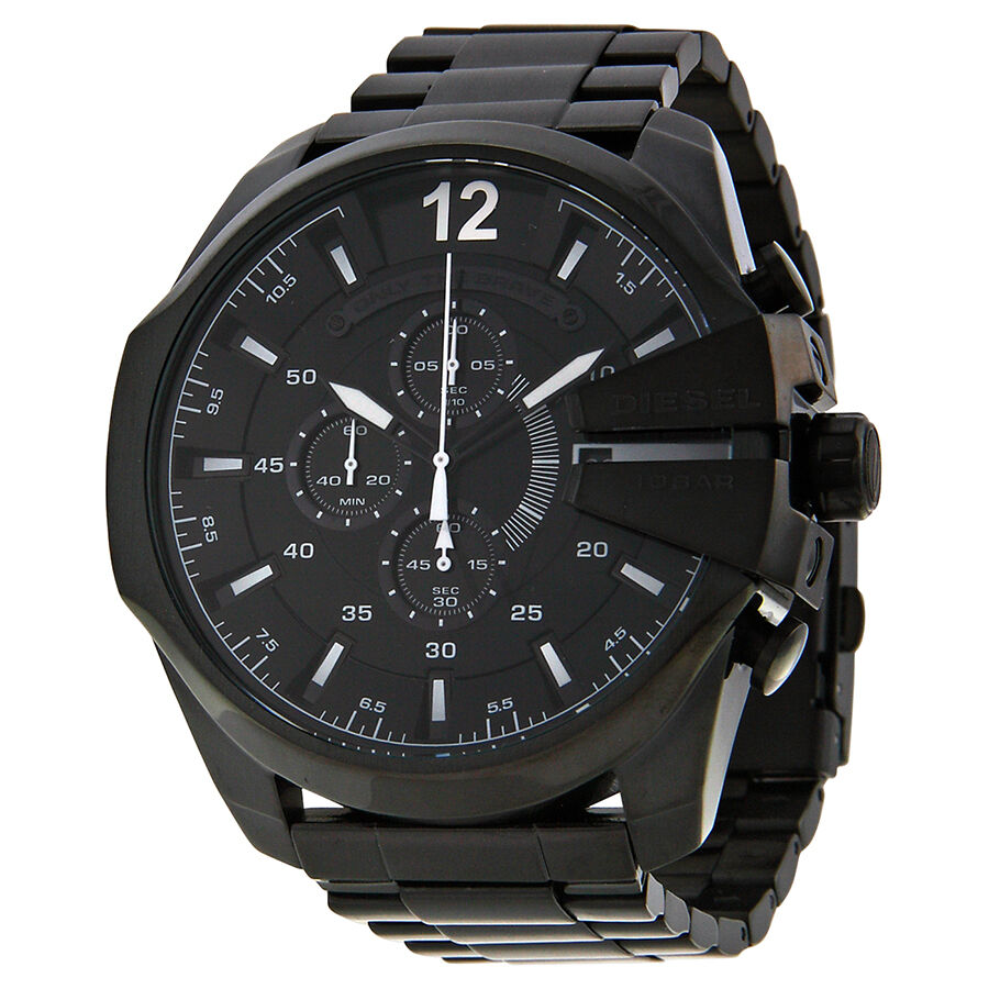 Men's Mega Chief Chronograph Stainless Steel Black Dial Watch
