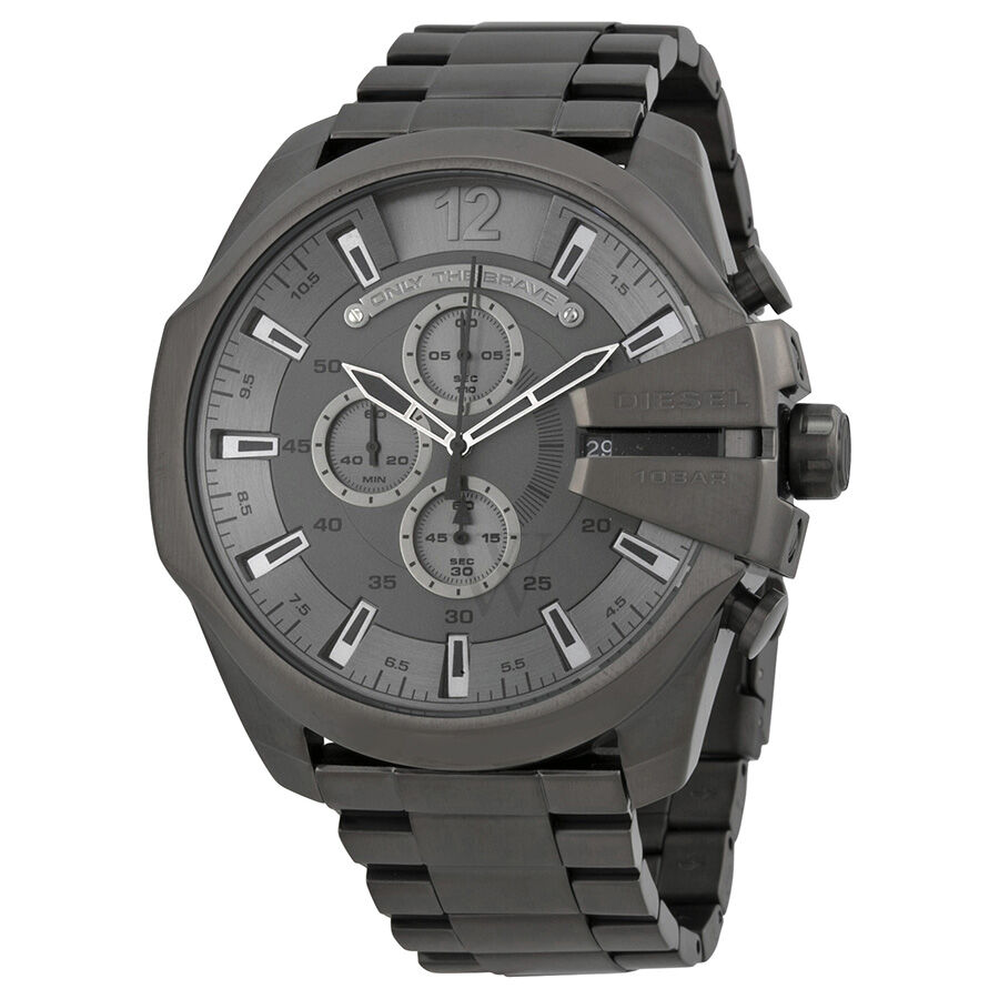 Men's Mega Chronograph Stainless Steel Grey Dial Watch