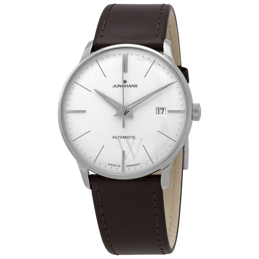 Men's Meister Classic (Calfskin) Leather Matte Silver Dial Watch