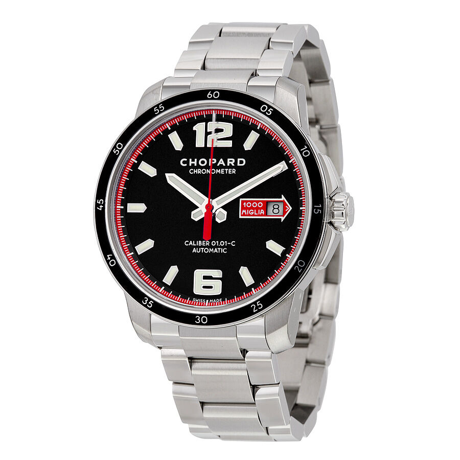 Men's Mille Miglia GTS Stainless Steel Black Dial Watch
