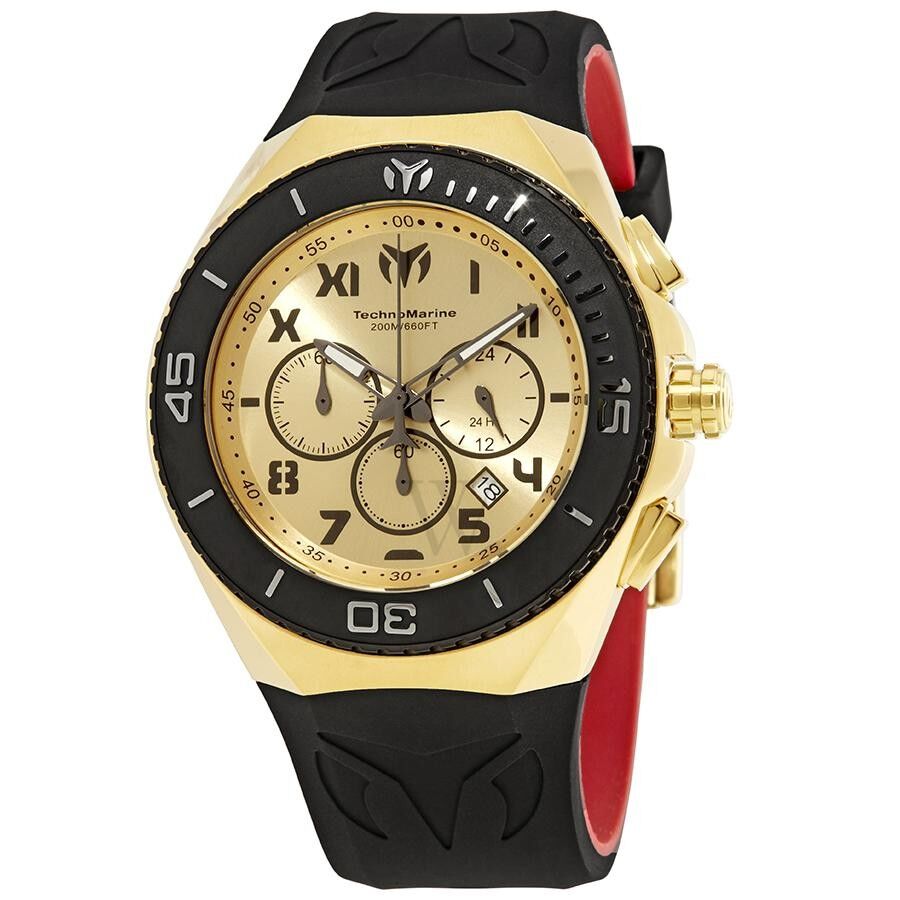 Men's Ocean Manta Chronograph Silicone Gold Dial Watch