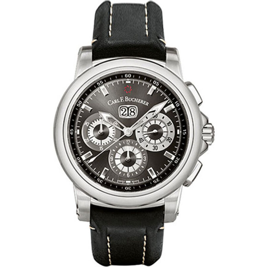 Men's Patravi Chronograph (Calfskin) Leather Black Dial Watch