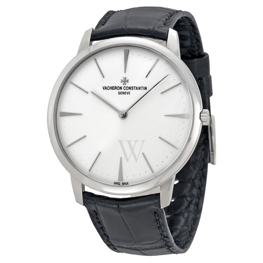 Men's Patrimony (Alligator) Leather Silver Dial Watch